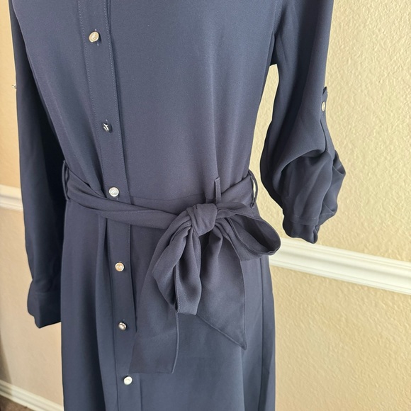 Lauren Ralph Lauren Fit and Flare Shirt dress Size 4 NWOT Navy Blue - Picture 7 of 10